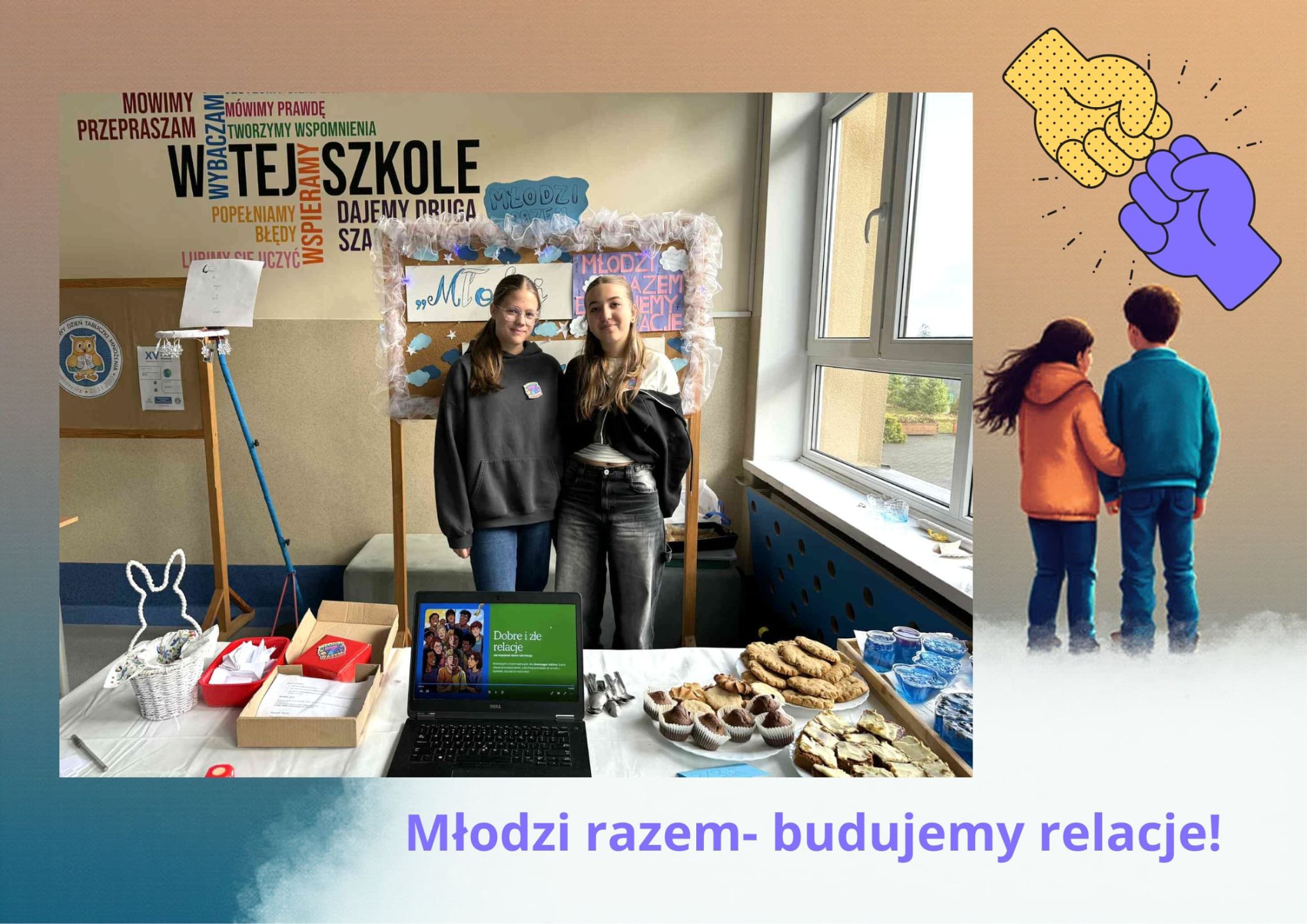 Stoisko konkursowe klasy 7a podczas dnia życzliwości.